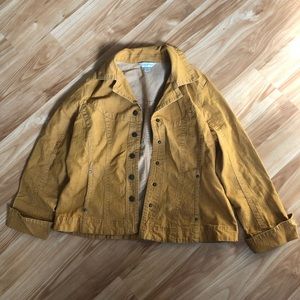 Oversized mustard yellow denim jacket